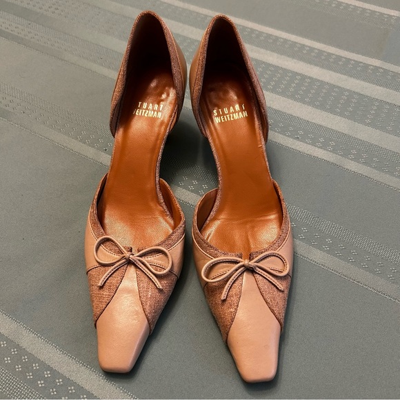 Stuart Weitzman Shoes - Stuart Weitzman EUC d’Orsay Kitten Heels Women’s Size 5 Square Toe Bow Detail